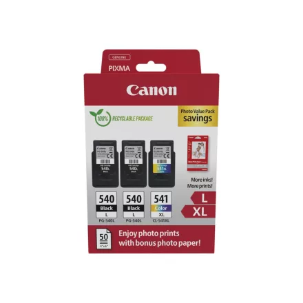 Canon 2x PG-540L + CL-541XL + GP501 10x15 fényes fotópapír eredeti MultiPack