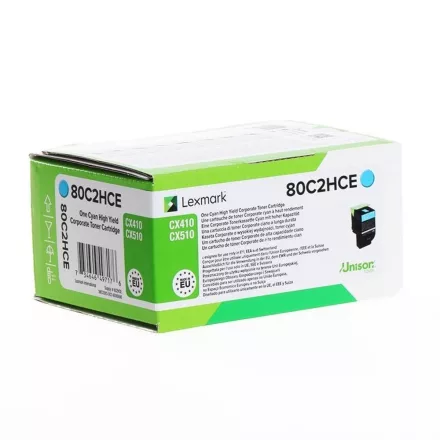 Lexmark CX410 [80C2HCE] cyan eredeti toner