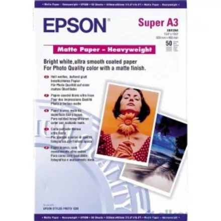 Epson A3+, 50 LAP, 167G matt nehéz súlyú eredeti fotópapír