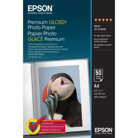 Epson A4, 50 LAP, 255G prémium fényes eredeti fotópapír