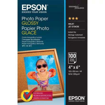Epson 10X15, 100 LAP, 200G fényes eredeti fotópapír