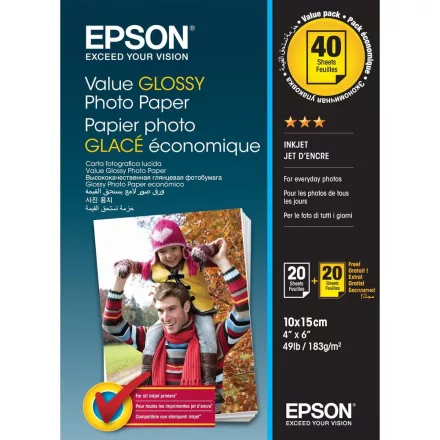 Epson 10X15, 20 LAP, 183G fényes eredeti fotópapír