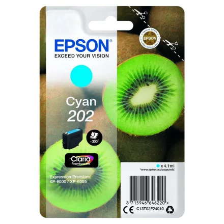 Epson 202 T02F2 cyan eredeti tintapatron