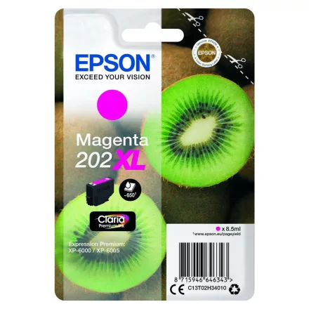 Epson 202XL T02H3 magenta eredeti tintapatron