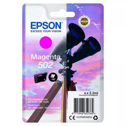 Epson 502 T02V3 magenta eredeti tintapatron