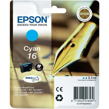 Epson 16 T1622 cyan eredeti tintapatron
