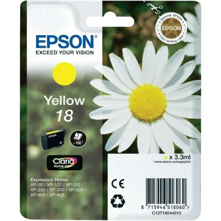 Epson 18 T1804 sárga eredeti tintapatron