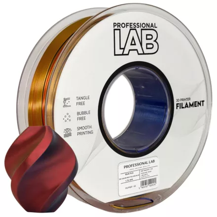 Professional Lab Silk PLA háromszínű piros sárga kék 1.75mm 1kg filament