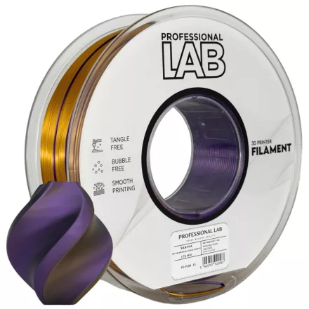 Professional Lab Silk PLA háromszínű fekete arany lila 1.75mm 1kg filament