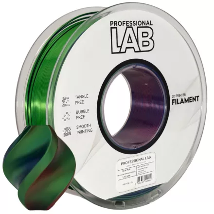 Professional Lab Silk PLA háromszínű piros kék zöld 1.75mm 1kg filament