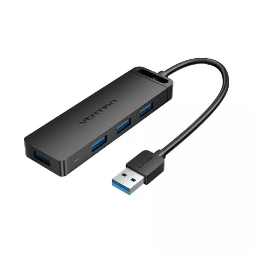 Vention USB 3.0 (4-Portos, táppal, fekete), 1m, hub