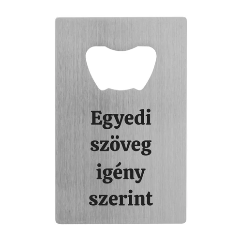 Üvegnyitó gravírozás egyedi szöveggel rozsdamentes acélból