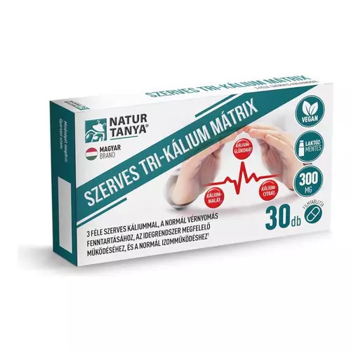 Natur Tanya Szerves TRI-KÁLIUM MÁTRIX 3 féle szerves káliummal 30 tabletta