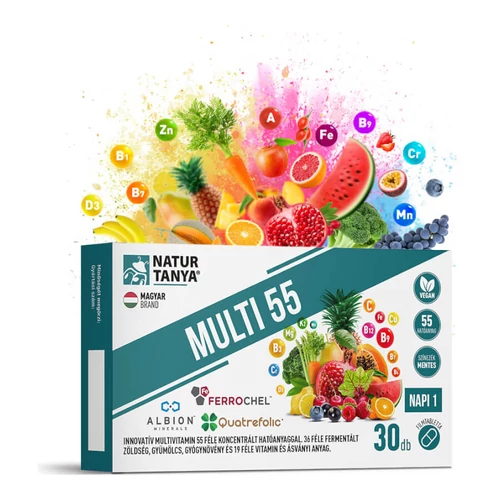 Natur Tanya MULTI 55 Fermentált multivitamin 55 féle koncentrált hatóanyag 30 tabletta